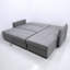 Canapé-lit 1 pièce en tissu gris moelleux