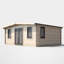 Powersheds Apex 16 x 18ft Chalet Log Cabin, Doors Central - 44mm