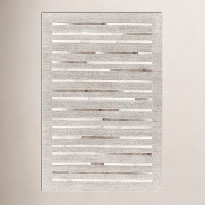Giselle Hand-Woven Striped Cowhide Rug
