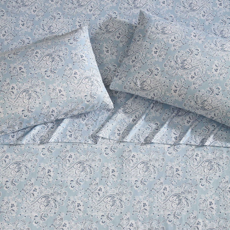Prairieland Paisley Blue Twin Microfiber Sheet Set