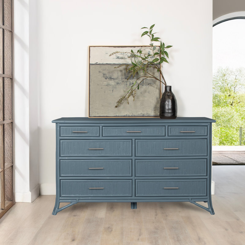 Commode double 9 tiroirs Bermuda, Bleu régate