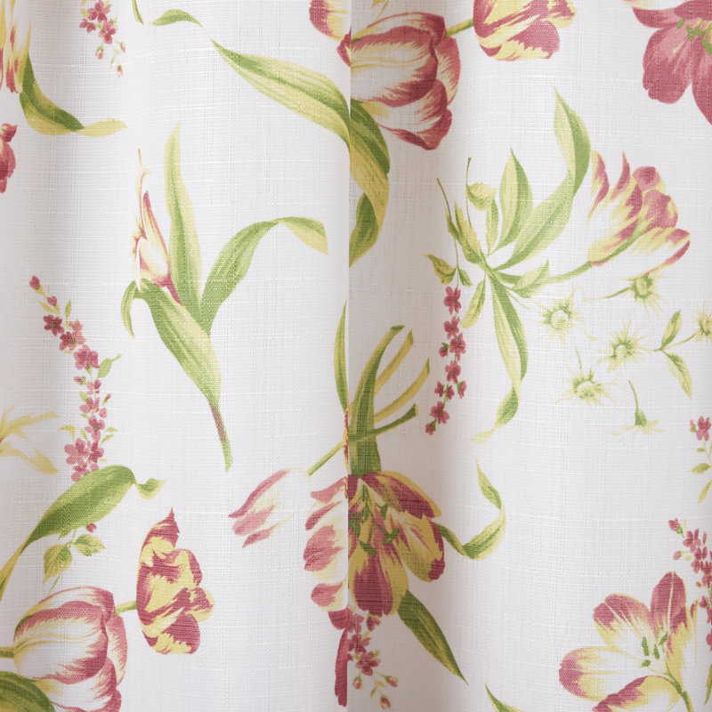 Red Linen-Blend Light-Filtering Rod Pocket Curtains, 38" x 96"