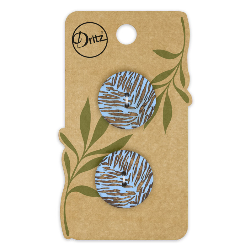 Bouton rond en noix de coco durable Dritz, 23 mm, bleu clair, 6 boutons