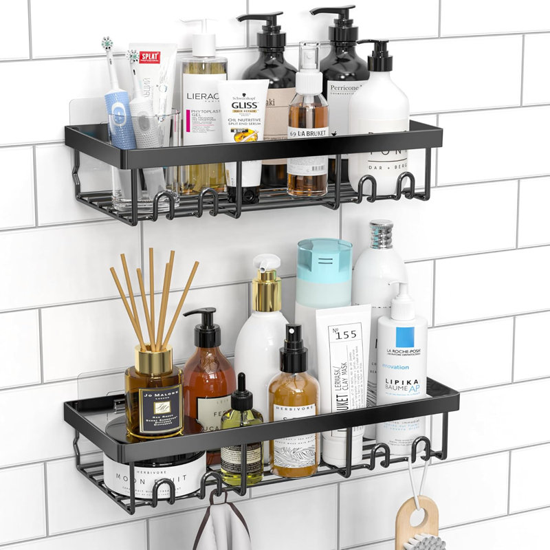 Shower Caddy Organizer - Rustproof Stainless Steel Wall Mount Shelf With Strong Adhesive, No Drill Installation For Bathroom, Kitchen, RV, Apartment Storage And Decor
