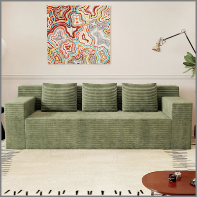 71" 3Setaser Sofa,Corduroy Fabric,Deep Seat Couches,Comfy Loveseat Sofa,No Assembly,1pcs for Living room, Bedroom,Conference room ,Apartment