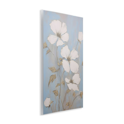 Art mural "White Petal Flowers" par Petals Prints Design