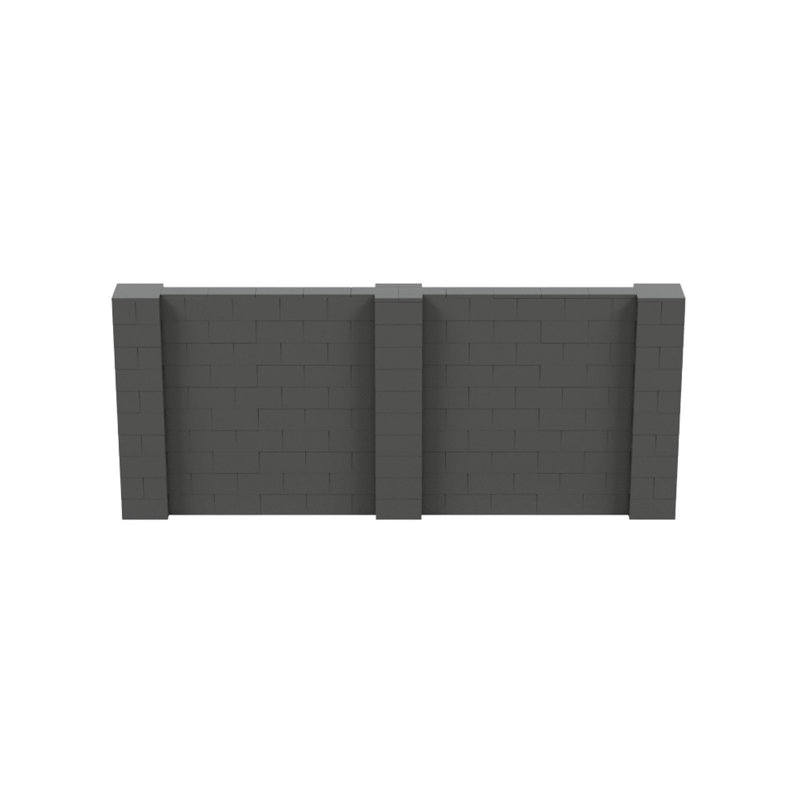 Ensemble mural de blocs géants 7 'T, H 60 po x l 144 po x P 12 po, Gris foncé