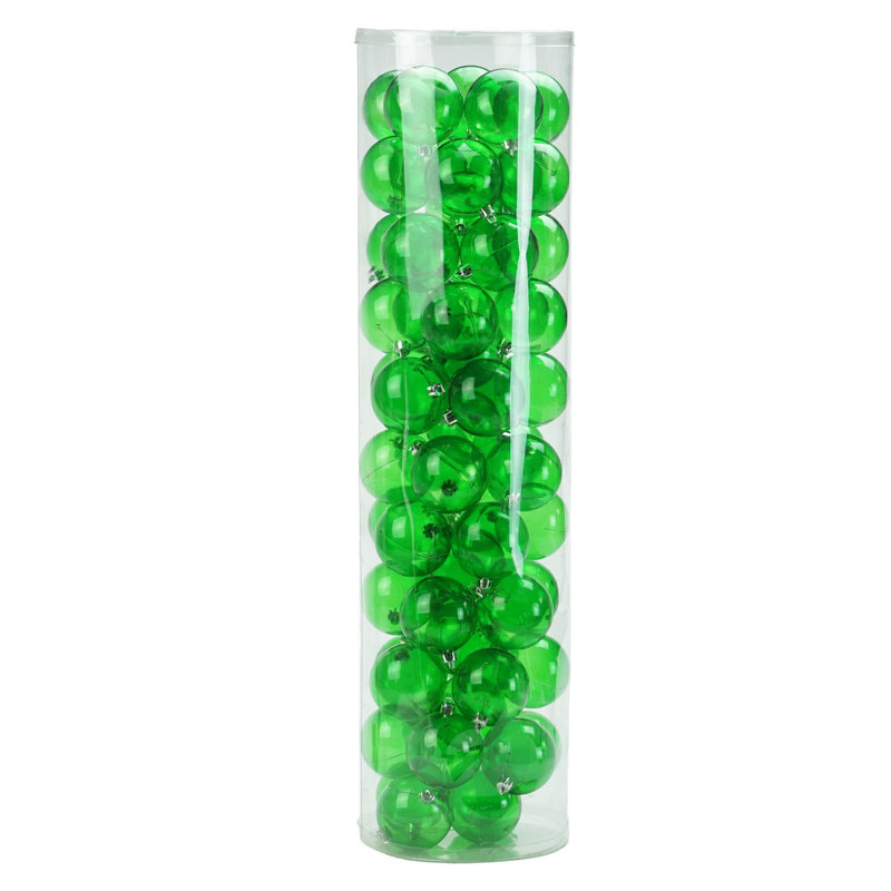 Boule de Noël mat incassable, Vert transparent