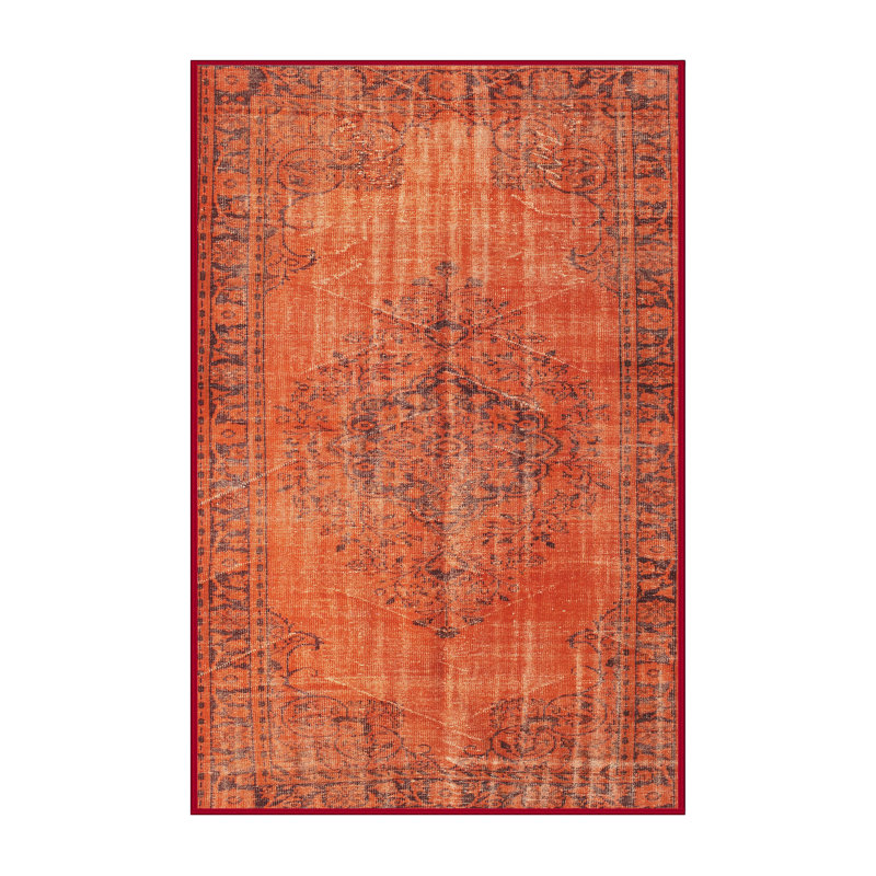 Tapis contemporain orange, Rectangle 8 pi x 10 pi