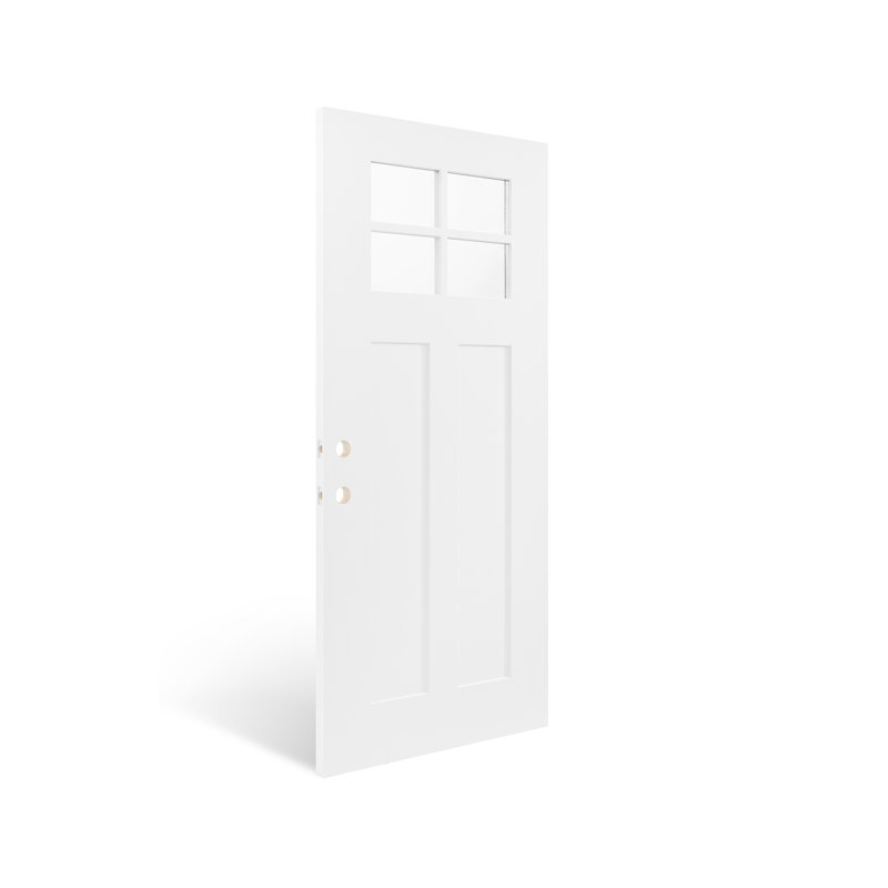 Porte avant en fibre de verre 36 po x 80 po avec cadre en PVC blanc et cadre 4-9 / 16 po, Blanc