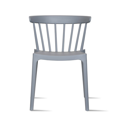 Chaise de patio empilable, ensemble de salle à manger à dossier bas et à lattes
