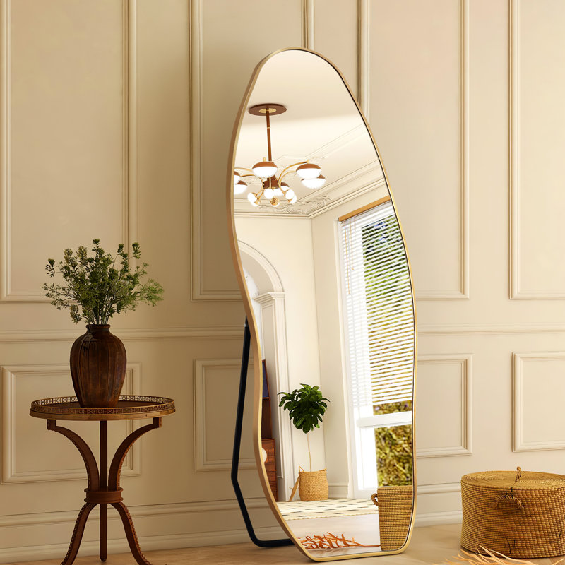 Aluminium Asymmetrical Mirror, Gold, 160 cm H x 60 cm W