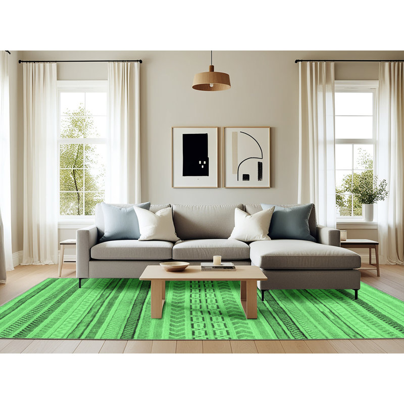 Kaveen Washable Geometric Indoor Rug, Rectangle 6' x 9'