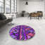 Tapis violet/rose à motifs-503695689