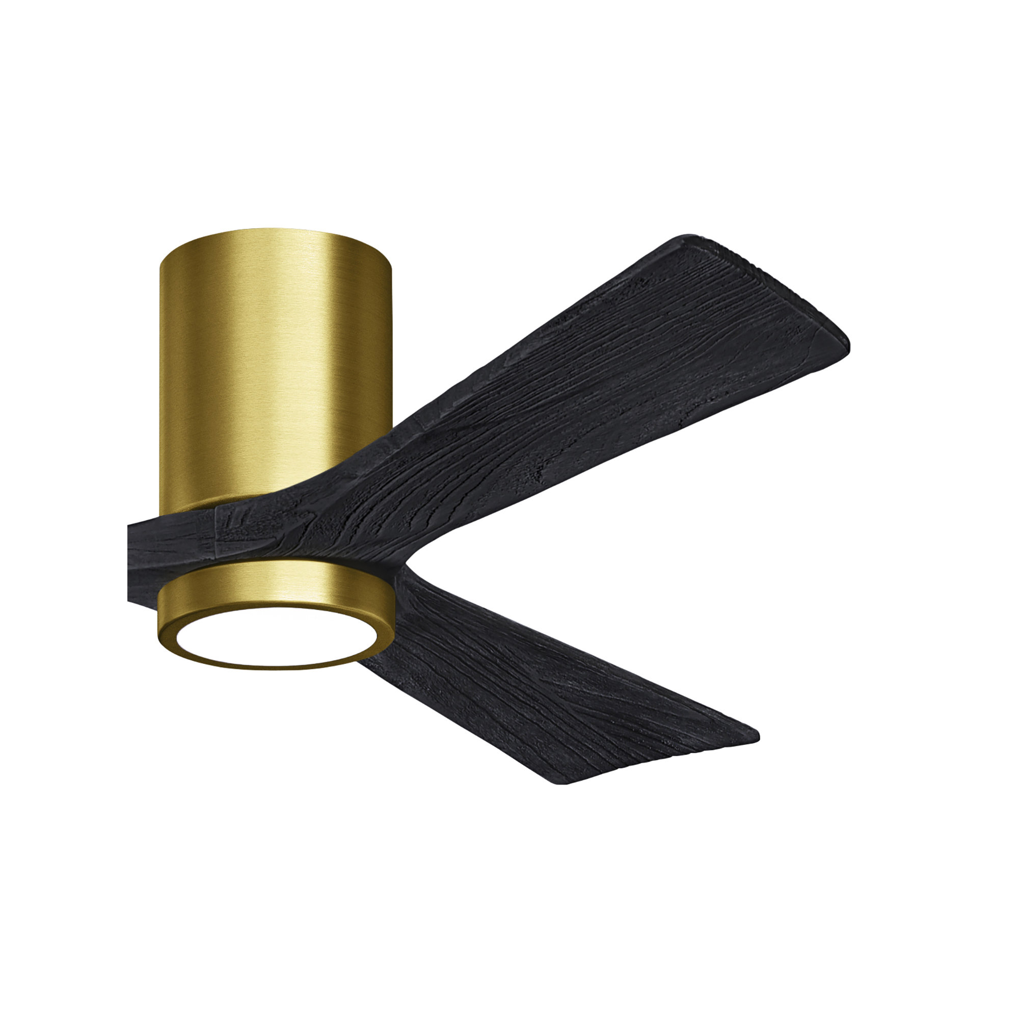 Olivier 3 Blade Ceiling Fan with LED Light Kit, 52", Matte Black, Brushed Brass