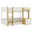Lit superposé simple avec bureau combiné, rangement, échelle et ports USB intégrés