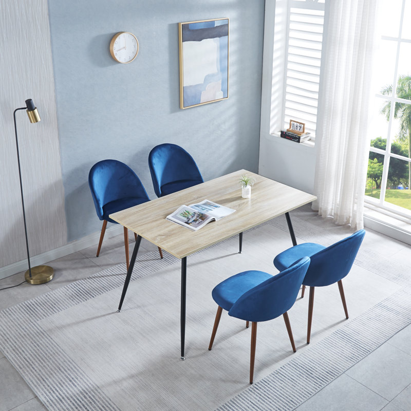Ensemble de salle à manger rectangulaire L 31,4 po x l 51,1 po Meilani, Bleu, En bois