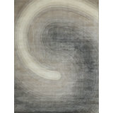 Mitomo Handmade Wool/Bamboo Silk, Charcoal/Ivory Area Rug