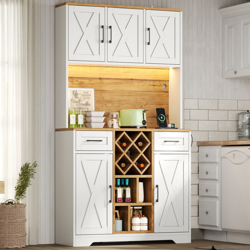 180cm Kitchen Pantry, White