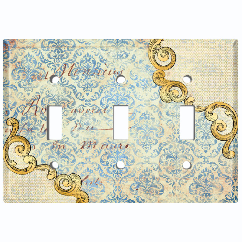 Patterned 3 - Gang Toggle Light Switch Standard Wall Plate