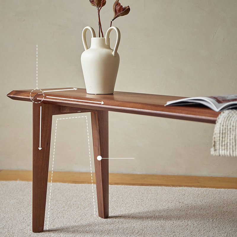 Banc en bois massif de haute qualité de qualité FAS, H 17,71 po x l 47,24 po x P 12,59 po