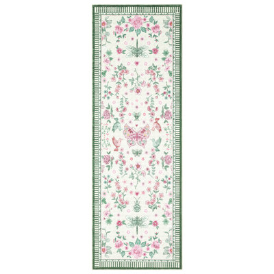 Modern Floral Area Rug - Large 9x12 Low Pile Carpet - Washable & Easy Care - Ideal for Living Room, Bedroom, Dining Room, Playroom, Office, Home Decor - Black