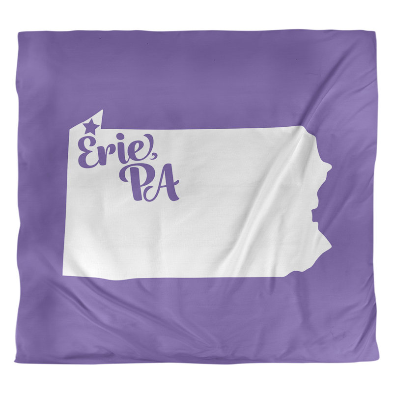 Housse de couette réversible simple Erie Pennsylvania, Housse de couette pour très grand lit, Mauve, Microfibre