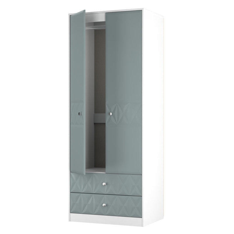 Taiylor 2 Door Robe 2 Drawer Robe, Duck/White