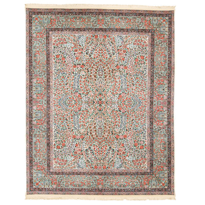 Tapis rectangulaire en laine noué à la main