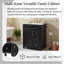 24" Bathroom Vanity with Ceramic Sink｜Black｜Small Bathroom Sink Cabinet｜2 Drawers and Adjustable Shelf｜Quiet and Smooth Operation-130913044-130913048
