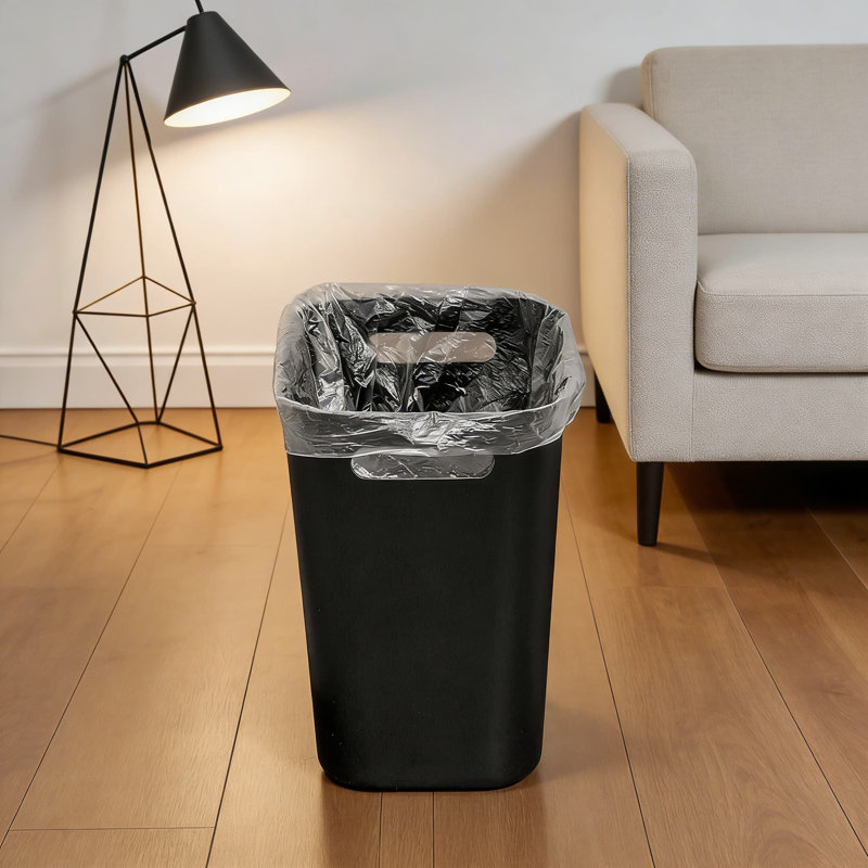 Poubelle rectangulaire en plastique de 3,5 gallons, poubelle compacte pour salle de bain, cuisine, bureau, salle de lavage et dortoir - durable et facile à nettoyer