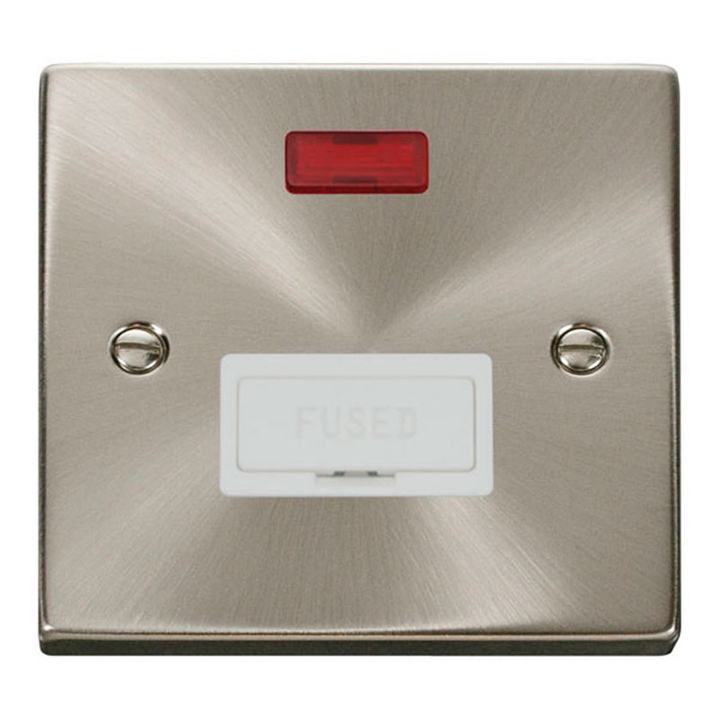Satin / Brushed Chrome 13A Fused Connection Unit With Neon