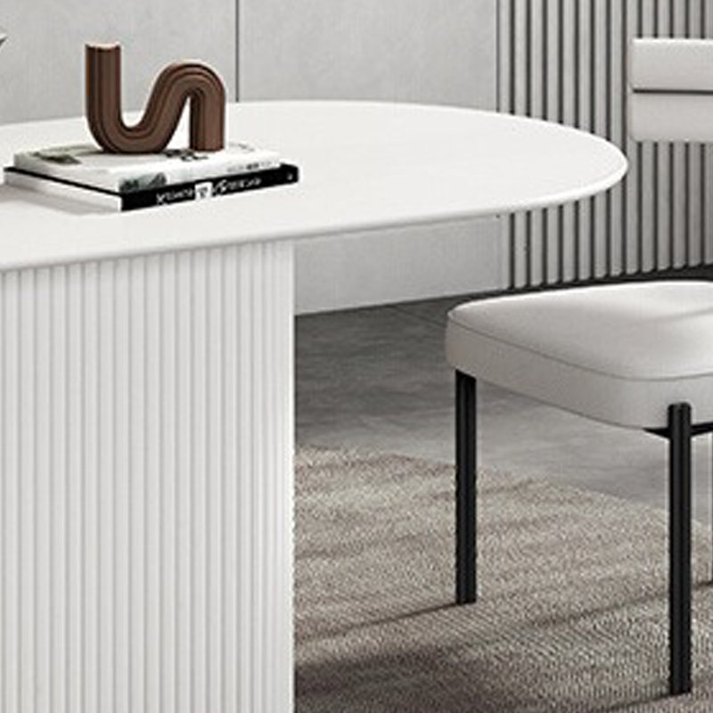 Table et chaise ovales simples et pratiques, H 29,5 po x L 70,8 po x l 35,4 po