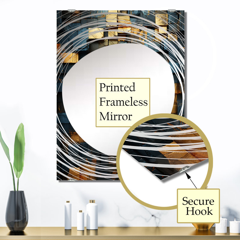 Onda - grand miroir mural à carreaux abstraits MIR137404, 32 po x 24 po