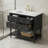36" Bathroom Vanity With Mirror Cabinet, Adjustable Shelf, Bathroom Storage Cabinet With 4 Drawers, Solid Wood Frame Bathroom Storage Cabinet - Black-1011244378