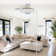 19" 7-Blade White Modern Ceiling Fan with Dimmable Color Changing LED and Remote Control