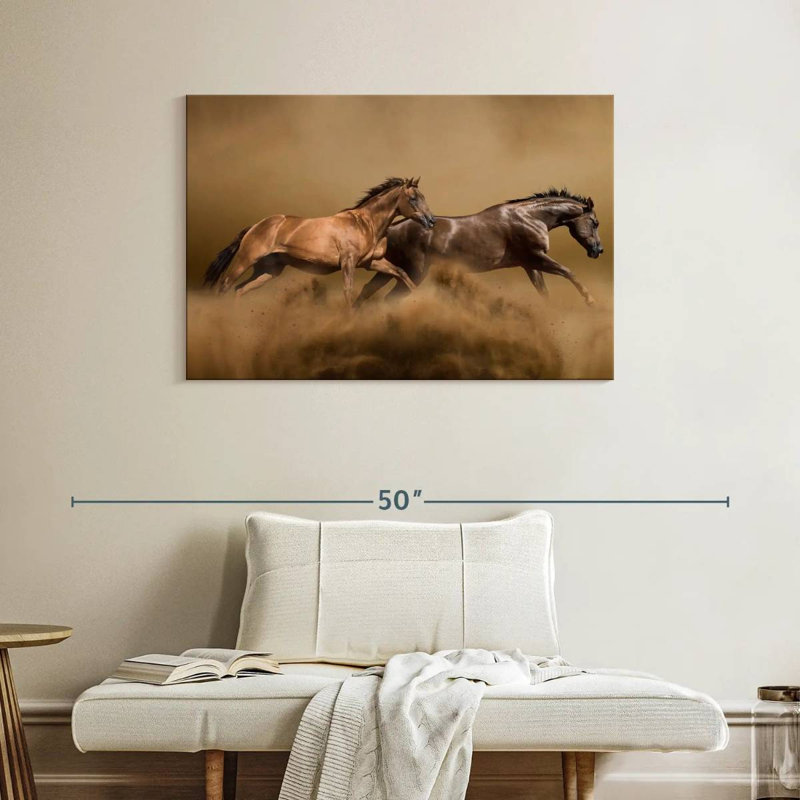 Brampt Sandstorm Wild Horses, 26" H x 39" W
