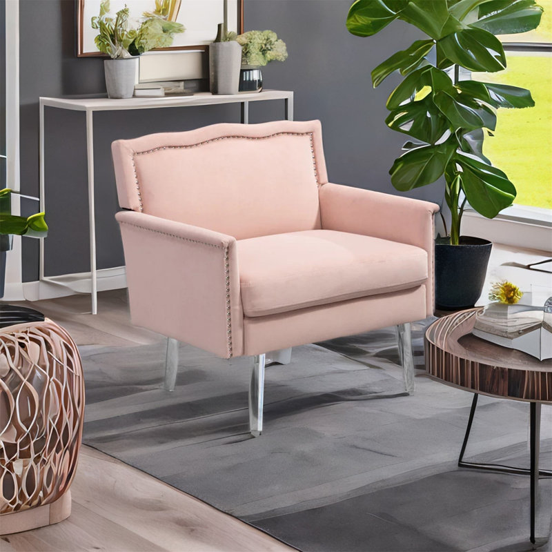 Fauteuil Jeske, Velours rose