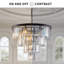 Lustre en cristal noir moderne, éclairage de plafond luxueux - idéal pour le vestibule / couloir / vestibule / salle à manger, chaîne réglable, décoration intérieure élégante (ampoules exclues)