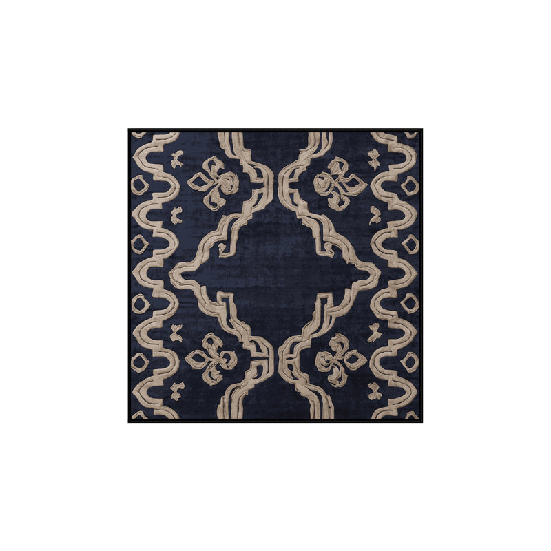 Machine Washable Gray Area Rug, Square 5'