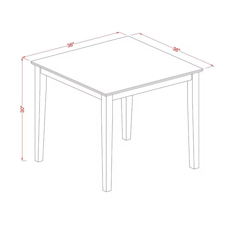 3 Piece Dining Room Furniture Set Contains a Square Dining Table and 2 Doeskin Linen Fabric Upholstered Chairs, Mahogany, 3