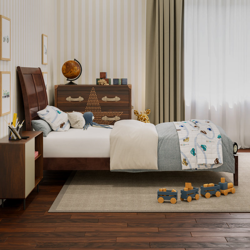 Adalheida Low Profile Solid Wood Platform Bed