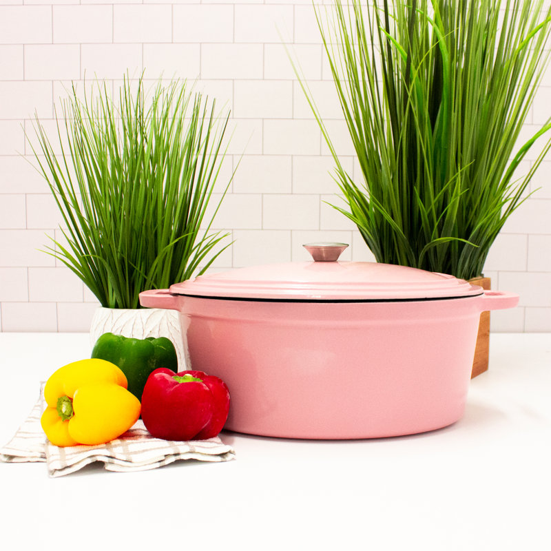 Cocotte ovale en fonte Branyan, 8 pte, Rose
