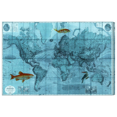 « world mercators map 1863 », impression sur toile