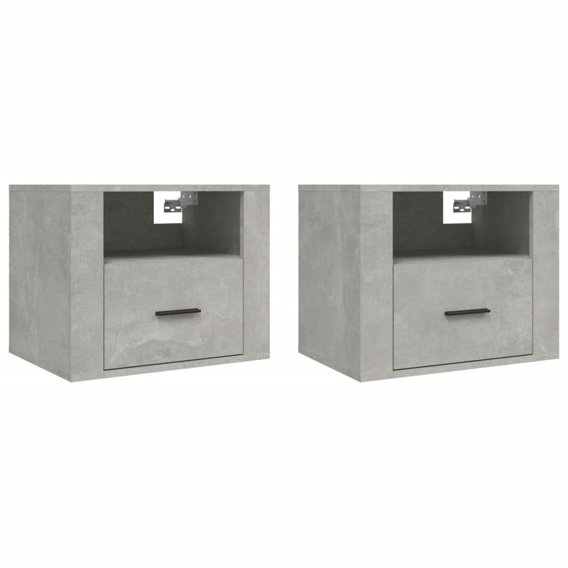 Jalaysia 50cm W Manufactured Wood Bedside Table, Grey, Individual