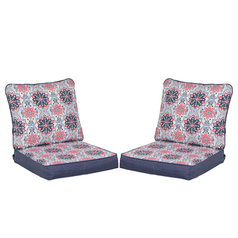 Coussin de siège / de dossier d'intérieur / d'extérieur, Bleu/rouge