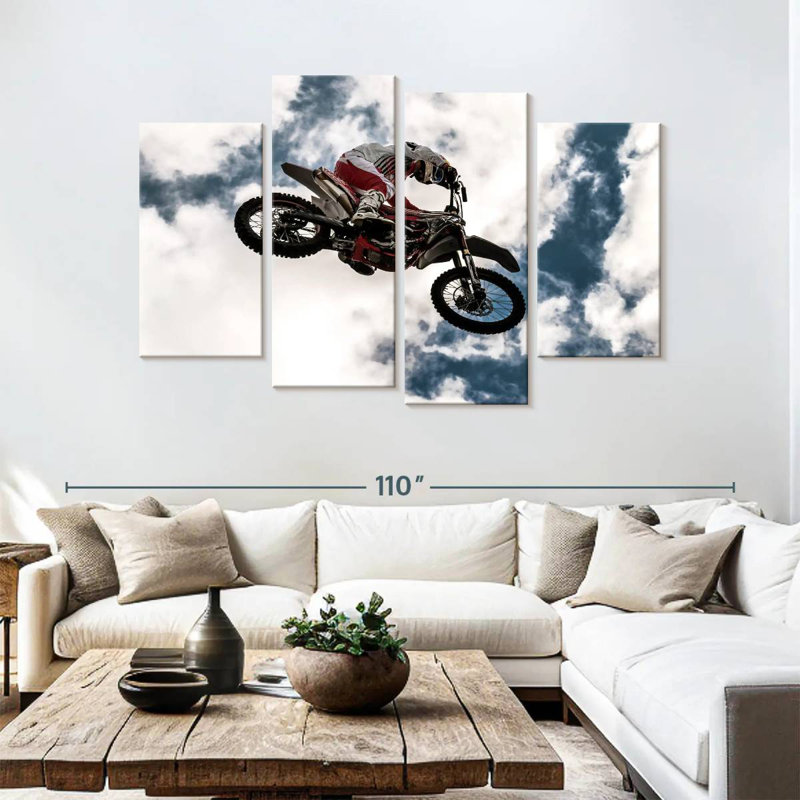 Mehar Motocross Rider In Midair, H 54 po x l 84 po