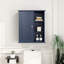 Armoire murale bleue avec rangement pour linge de maison, silencieux et organisé dans différentes pièces, idéal pour les fournitures de nettoyage