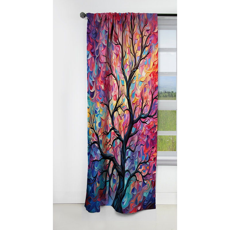 Tori - Rideau arbre - Rideau occultant à motif floral - 1 panneau, L 52 po x L 120 po