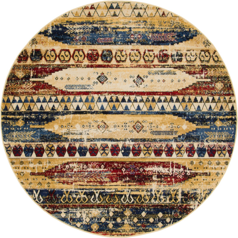 Angeliya Oriental Indoor Rug, Round 5'